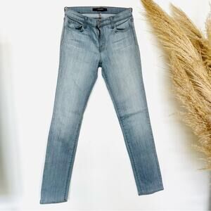 J BRAND ANTHROPOLOGIE Illusion Blue Grey Rail Low Rise Slim Skinny Denim Jean 27